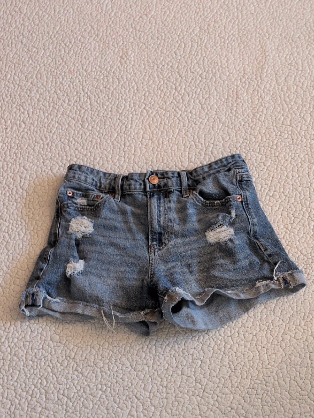 No Boundaries Distressed Destroyed Midrise Denim Jean Shorts Retro Resortwear